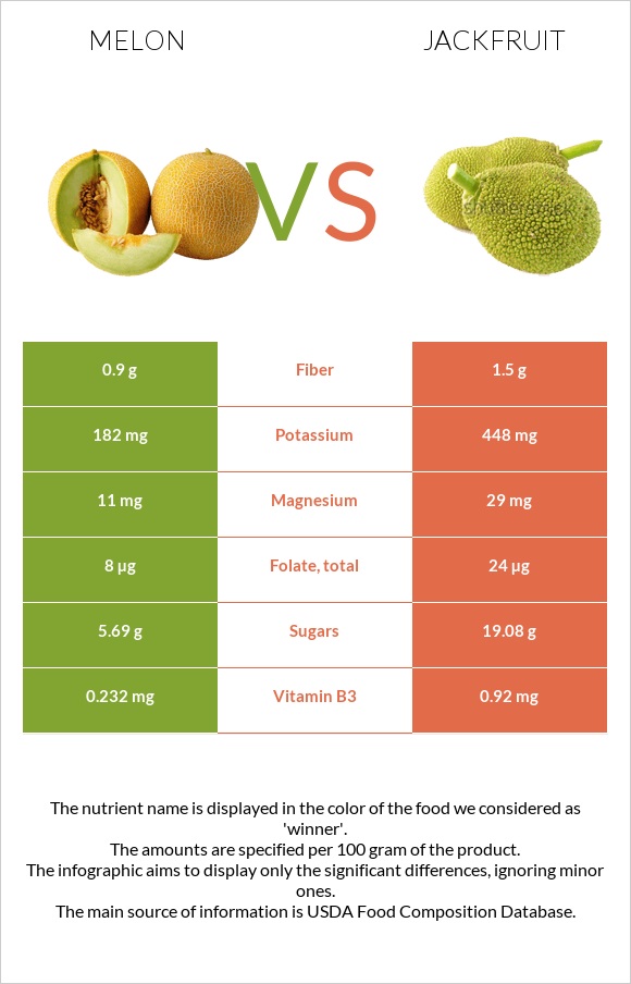 Melon vs Jackfruit infographic