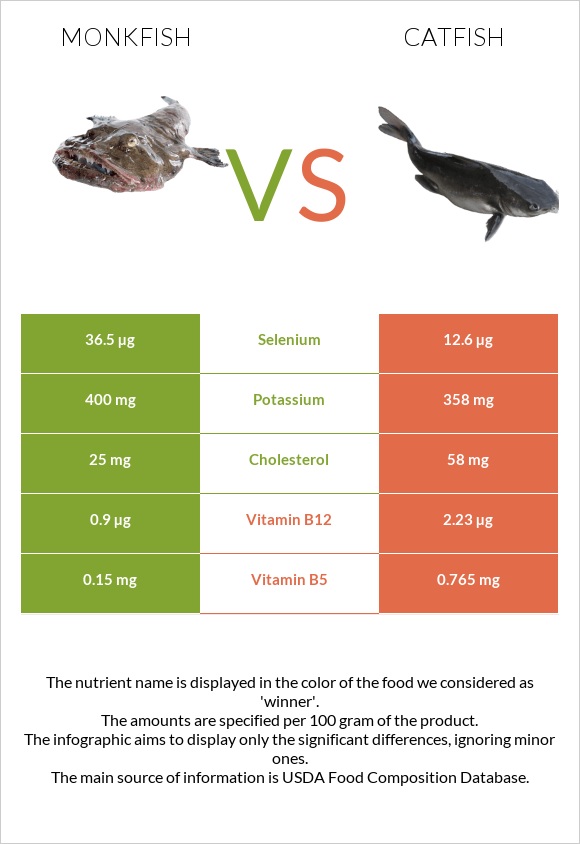 Monkfish vs Catfish infographic