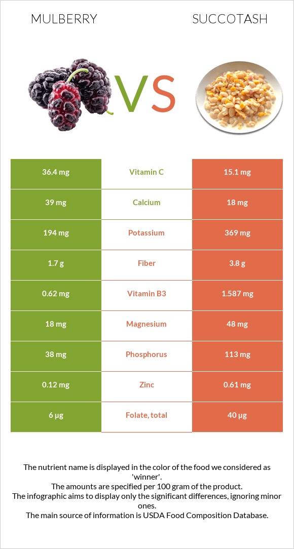 Mulberry vs Succotash infographic