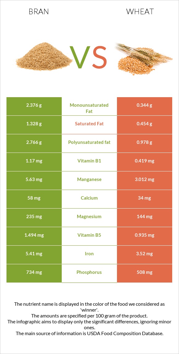 Թեփ vs Ցորեն infographic