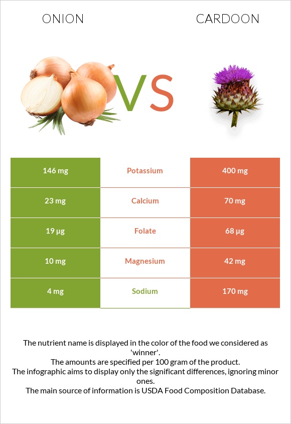 Onion vs Cardoon infographic