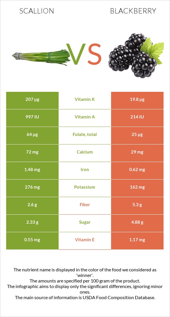 Scallion vs Blackberry infographic