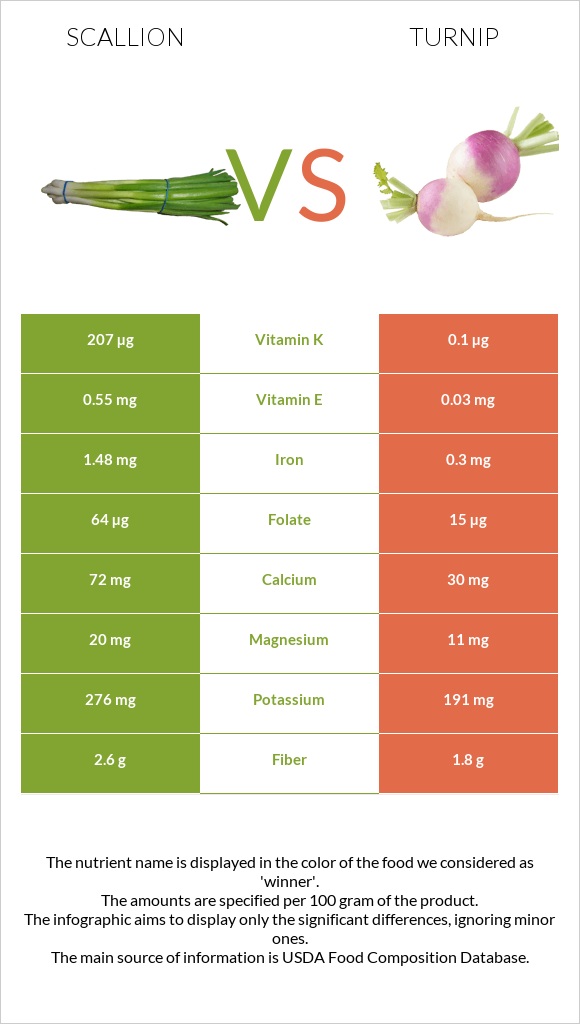 Scallion vs Turnip infographic