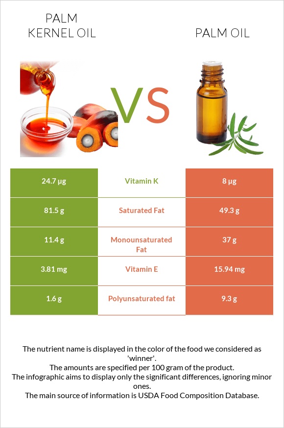 Palm kernel oil vs Palm oil infographic