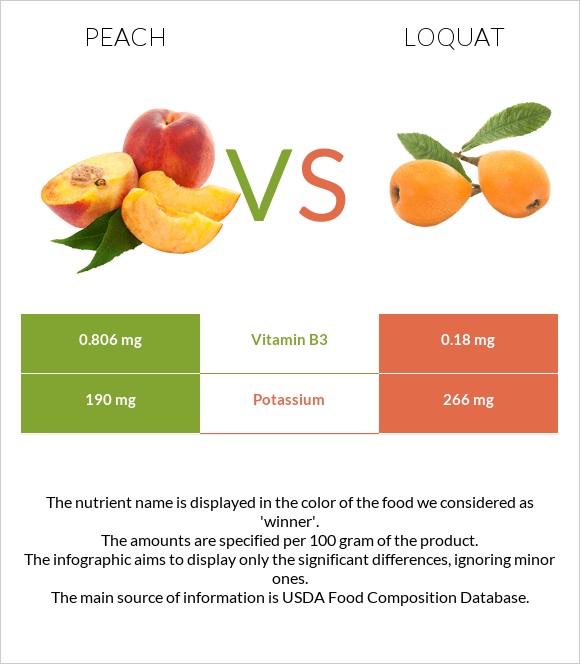Peach vs Loquat infographic