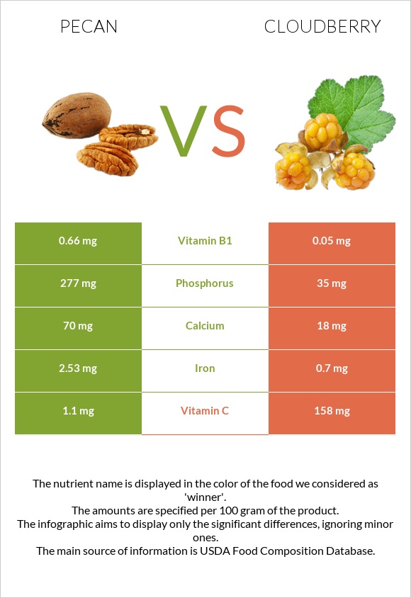 Pecan vs Cloudberry infographic