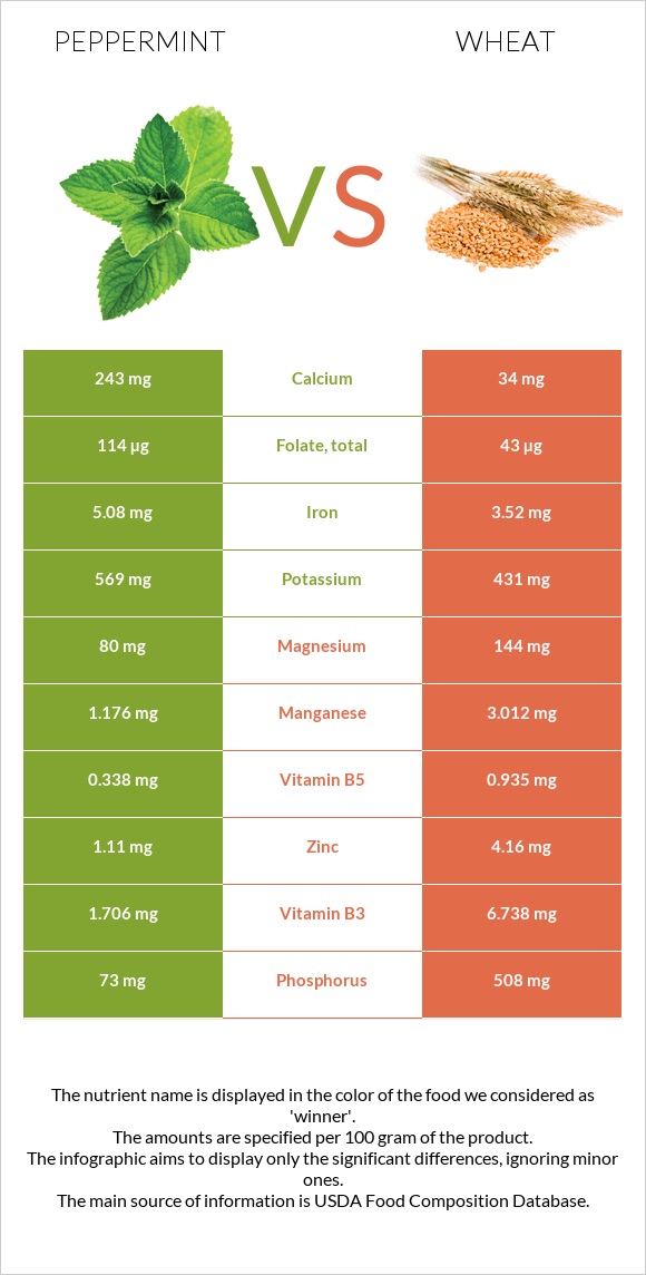 Peppermint vs Wheat  infographic