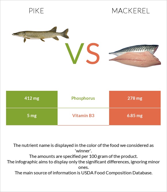Pike vs Mackerel infographic