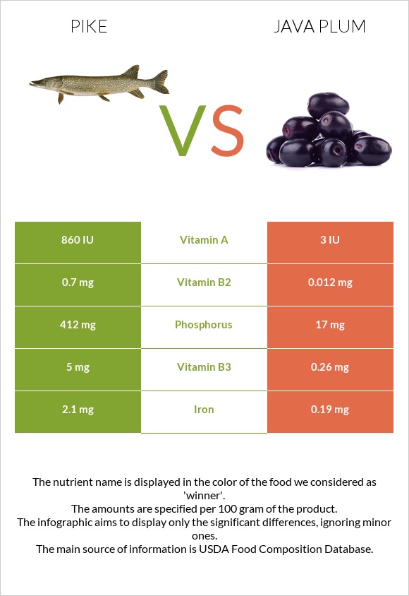 Pike vs Java plum infographic