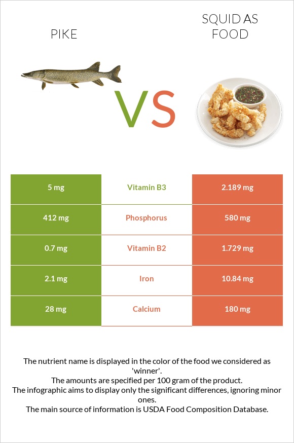 Pike vs Squid infographic