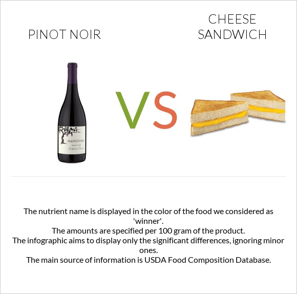 Pinot noir vs Cheese sandwich infographic