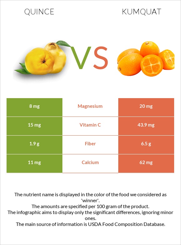 Quince vs Kumquat infographic
