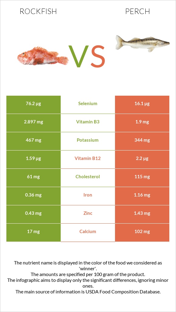 Rockfish vs Perch infographic