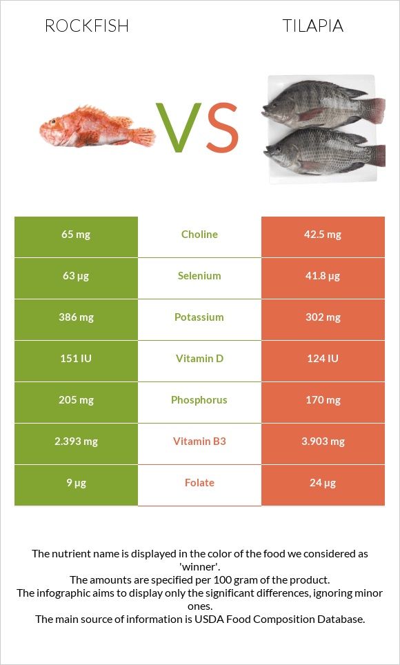Rockfish vs Tilapia infographic