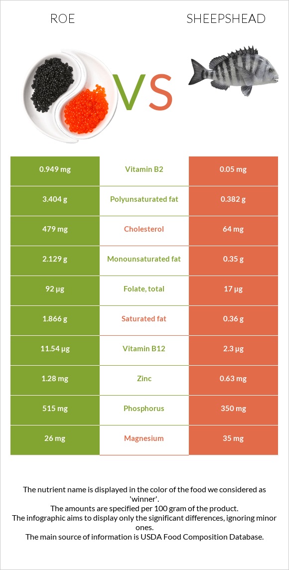 Ձկնկիթ vs Sheepshead infographic