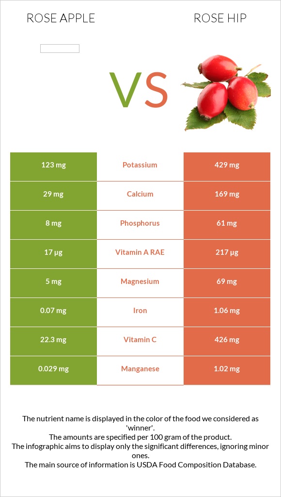 Վարդագույն խնձոր vs Մասուրի պտուղներ infographic