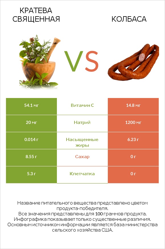 Кратева священная vs Колбаса infographic