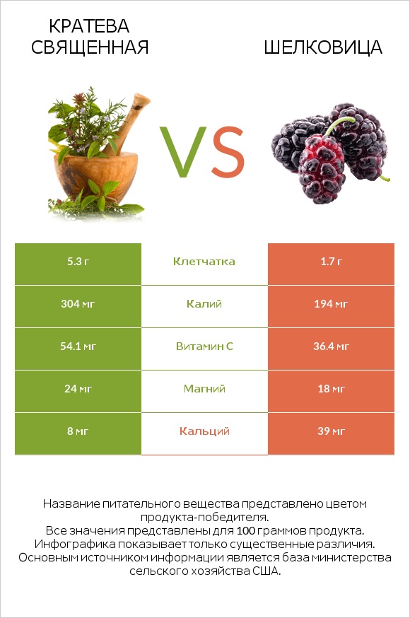 Crateva religiosa vs Шелковица infographic