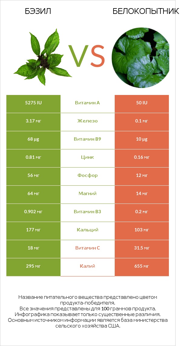 Бэзил vs Белокопытник infographic