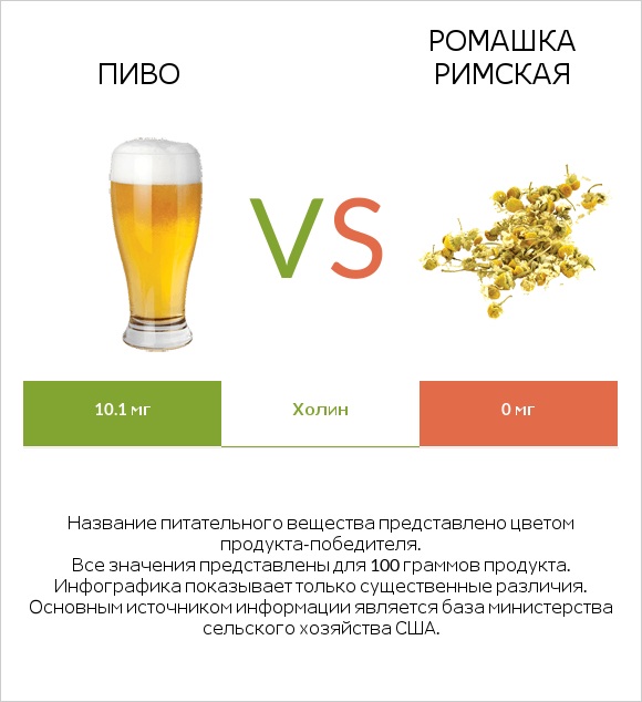 Пиво vs Ромашка римская infographic