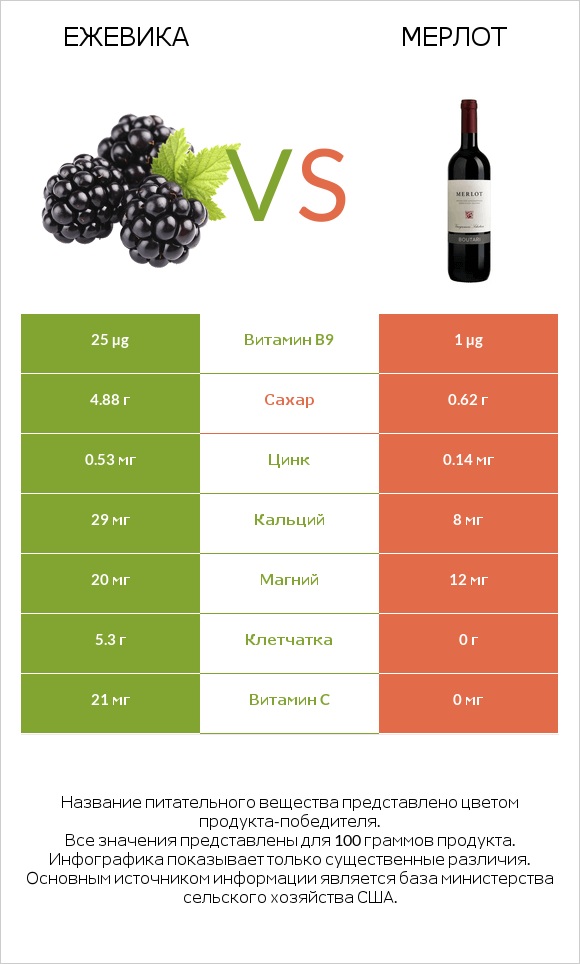 Ежевика vs Мерлот infographic