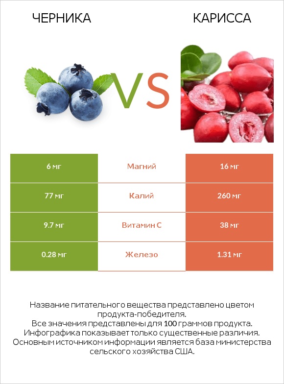 Черника vs Карисса infographic