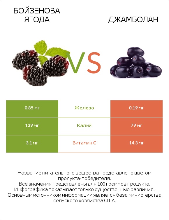 Бойзенова ягода vs Джамболан infographic