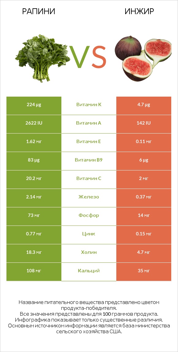 Рапини vs Инжир infographic