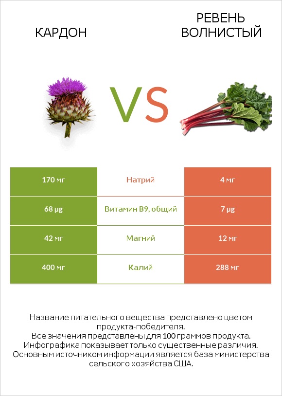 Кардон vs Ревень волнистый infographic