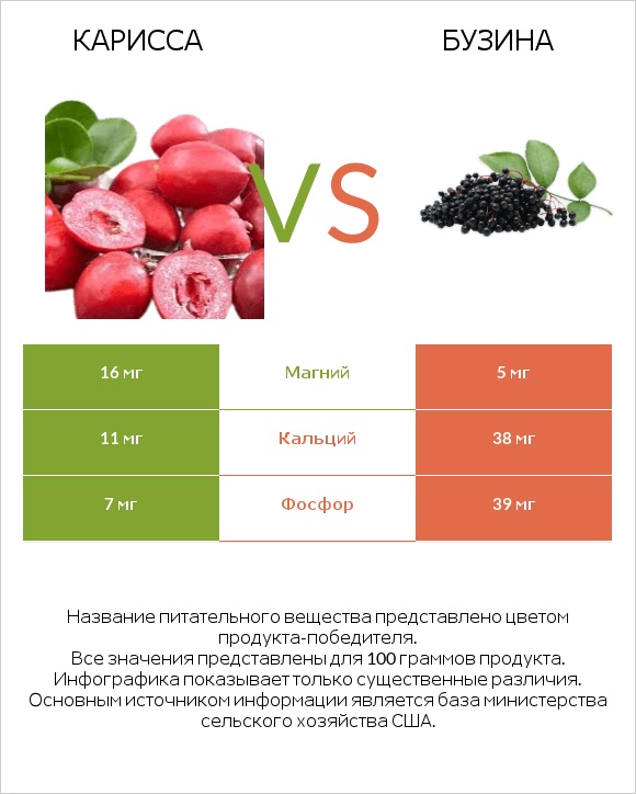 Карисса vs Бузина infographic