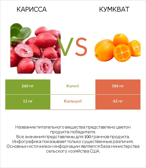 Карисса vs Кумкват infographic