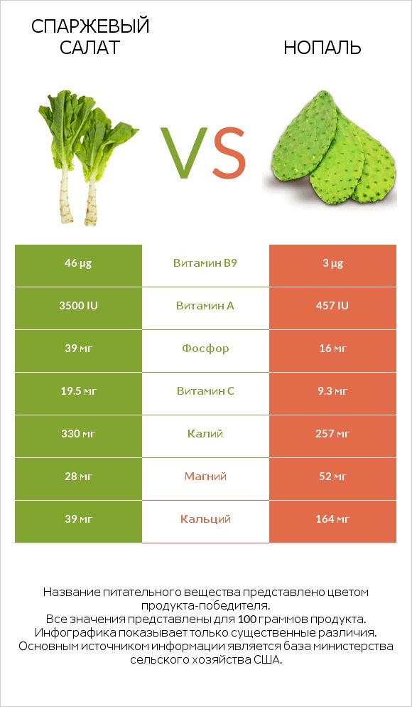 Celtuce vs Nopales infographic