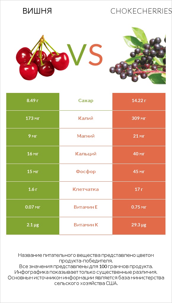 Вишня vs Chokecherries infographic