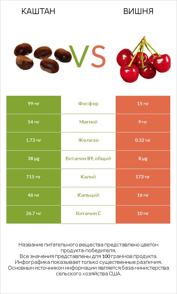 Каштан vs Вишня infographic