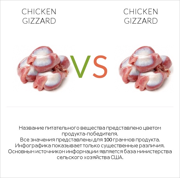 Chicken gizzard vs Chicken gizzard infographic