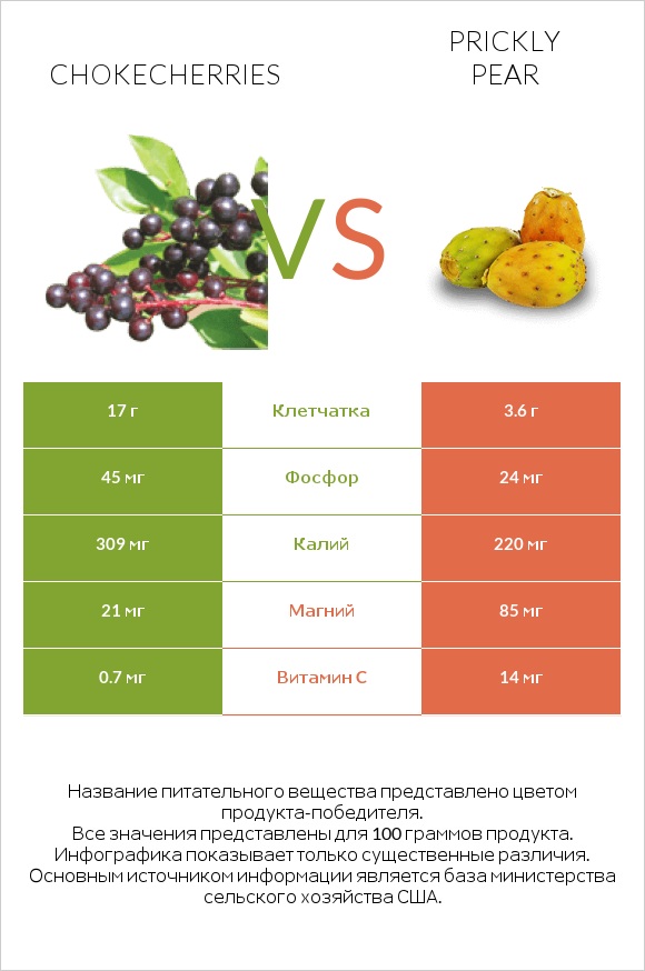 Chokecherries vs Prickly pear infographic