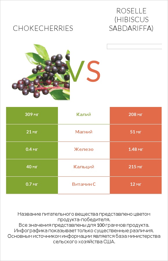 Chokecherries vs Roselle (Hibiscus sabdariffa) infographic