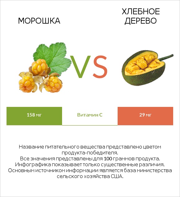 Морошка vs Хлебное дерево infographic