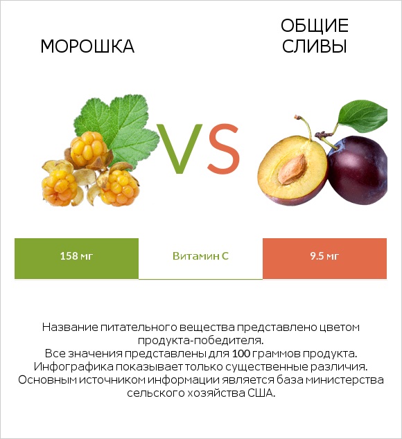 Морошка vs Общие сливы infographic