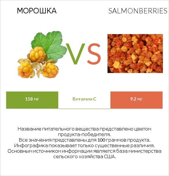 Морошка vs Salmonberries infographic