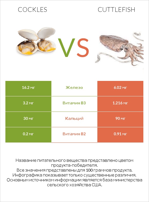 Cockles vs Cuttlefish infographic