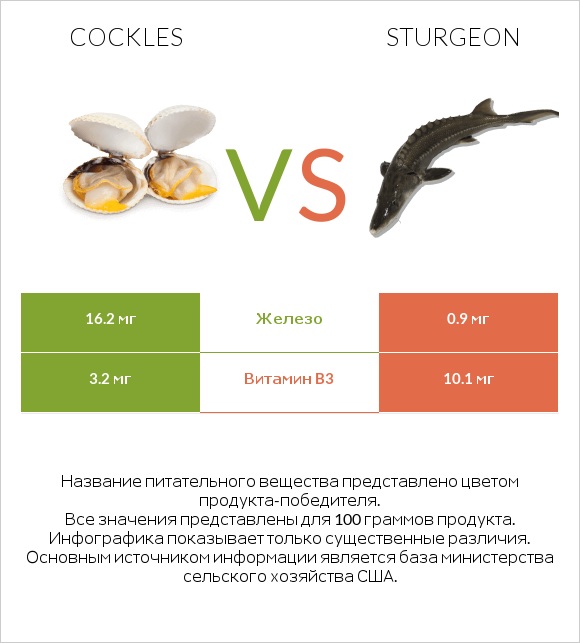 Cockles vs Sturgeon infographic