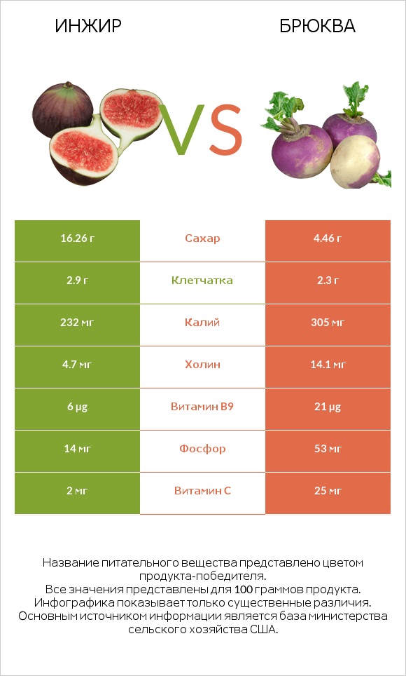 Инжир vs Брюква infographic