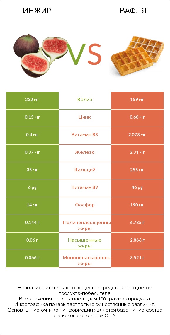 Инжир vs Вафля infographic