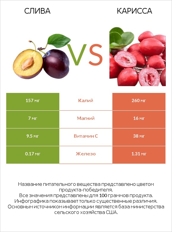 Слива vs Карисса infographic