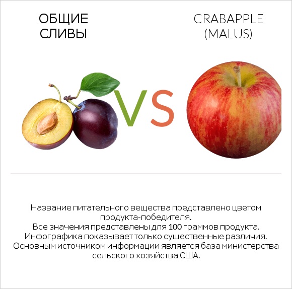 Общие сливы vs Crabapple (Malus) infographic