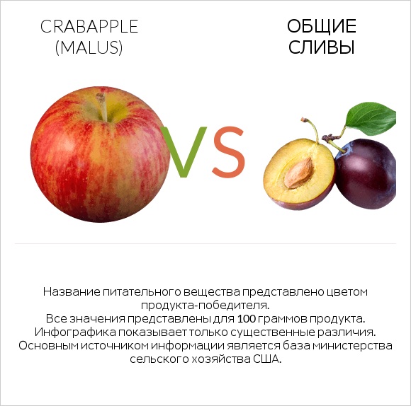 Crabapple (Malus) vs Общие сливы infographic