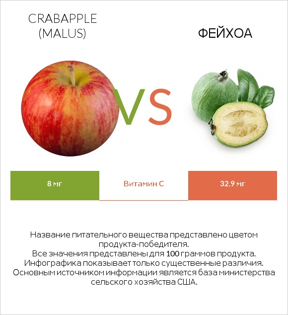 Crabapple (Malus) vs Фейхоа infographic