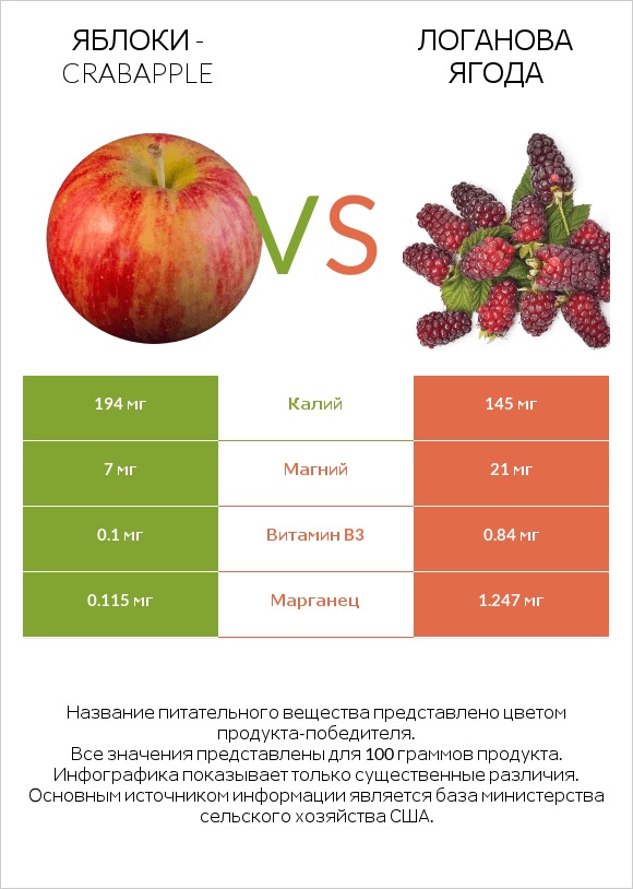 Яблоки - crabapple vs Логанова ягода infographic