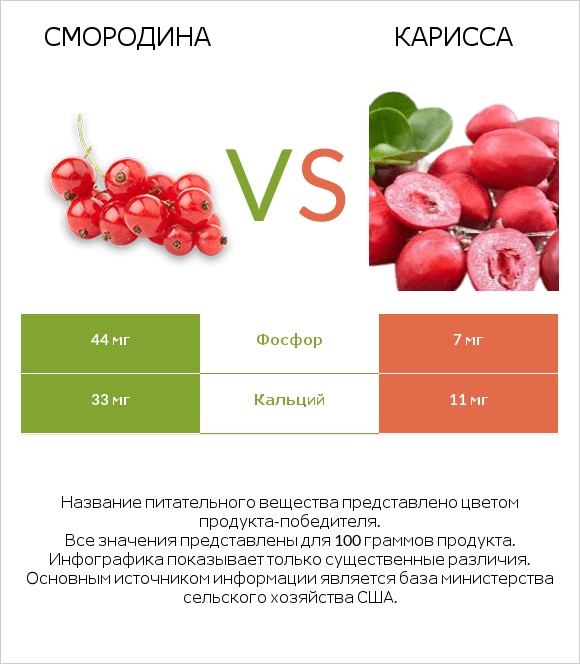 Смородина vs Карисса infographic